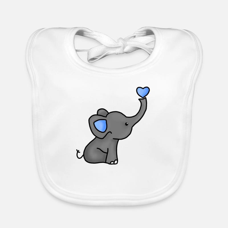 Bébé éléphant - Bavoir bio Bébé - blanc