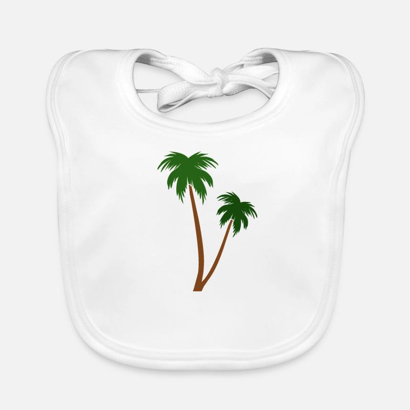 Palmier vert à la plage Bavoir bio Bébé