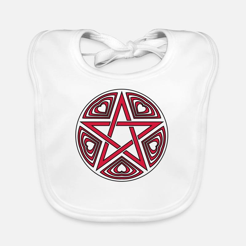Pentagram heart pattern vector good color selectable Organic Baby Bibs