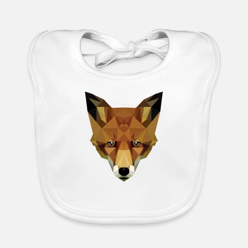 Low poly fox Organic Baby Bibs