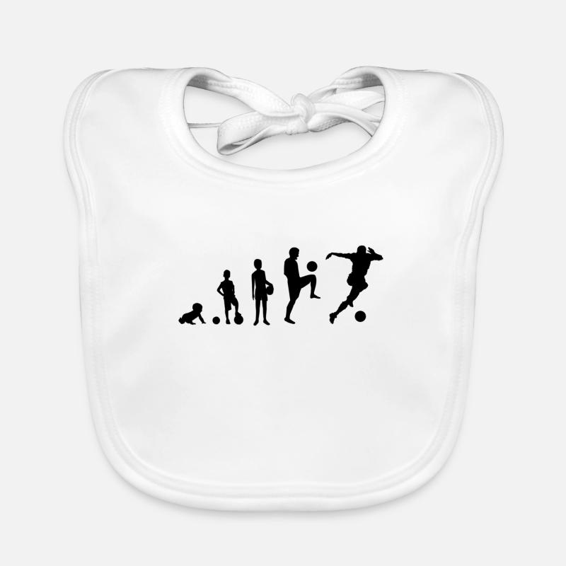 Evolution shirt Fußball schwarz vom Baby zum Profi Baby Bio-Lätzchen