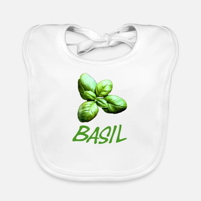 Basil with lettering Organic Baby Bibs