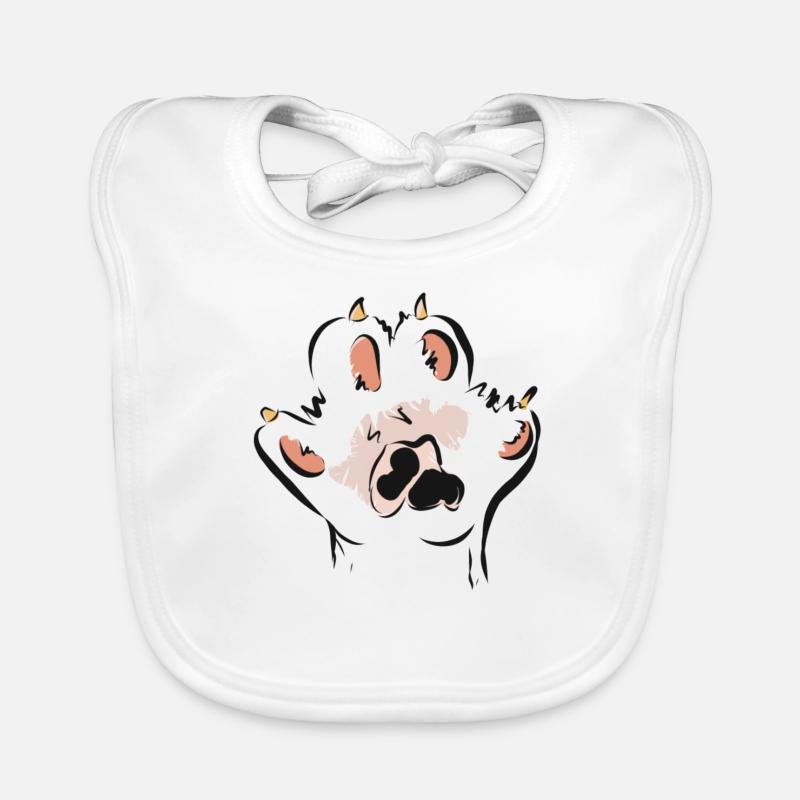 chat chat donne moi 5 - Bavoir bio Bébé - blanc