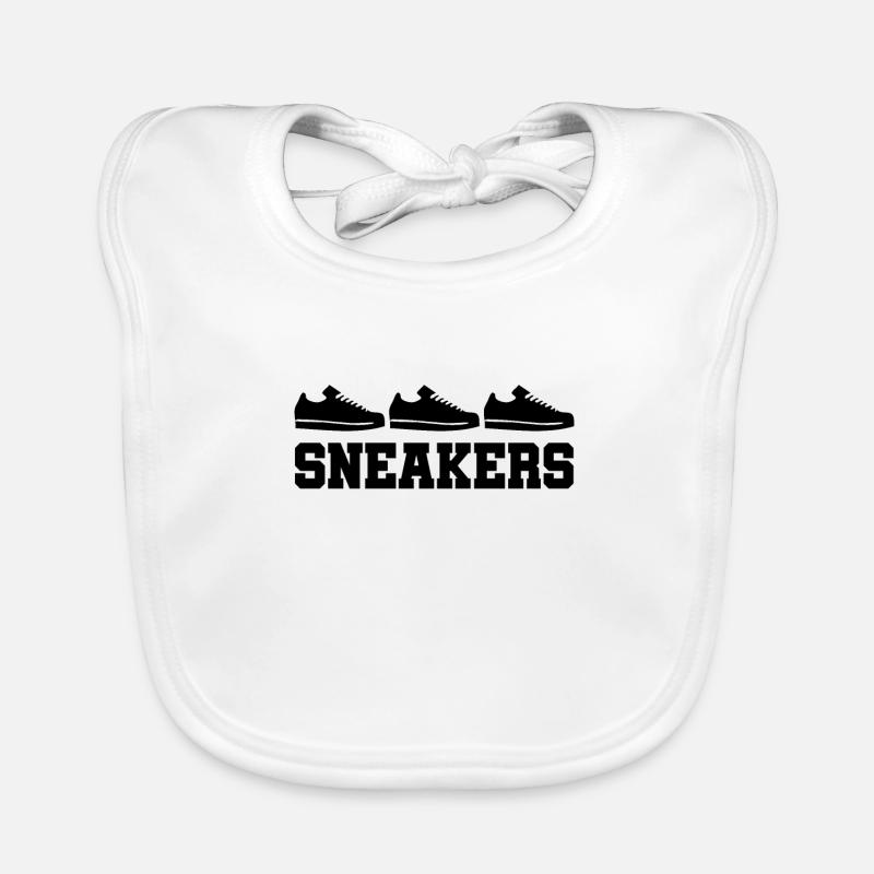 I love Sneakers - Bavoir bio Bébé - blanc