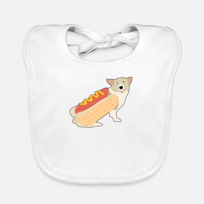 Hot dog - Bavoir bio Bébé - blanc