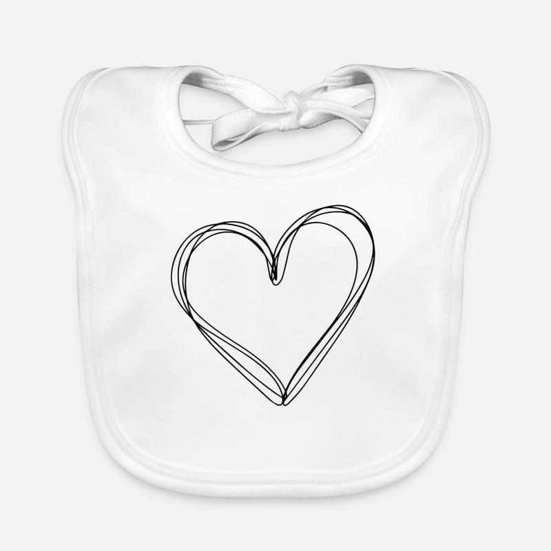 Illustration de coeur Bavoir bio Bébé