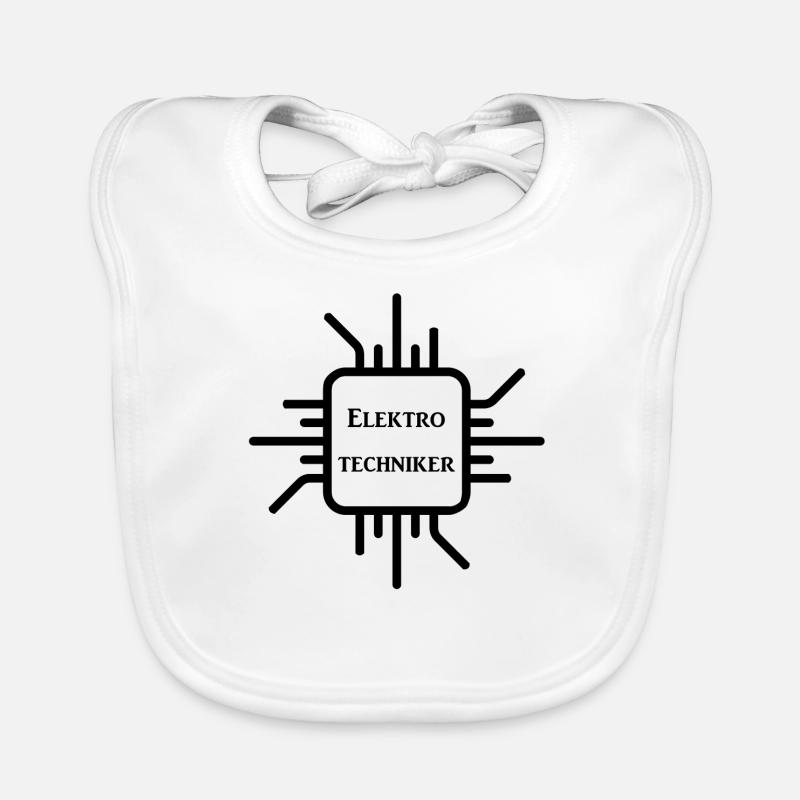 Electrical Engineer Black Organic Baby Bibs