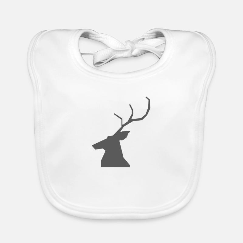 deer - Organic Baby Bibs - white