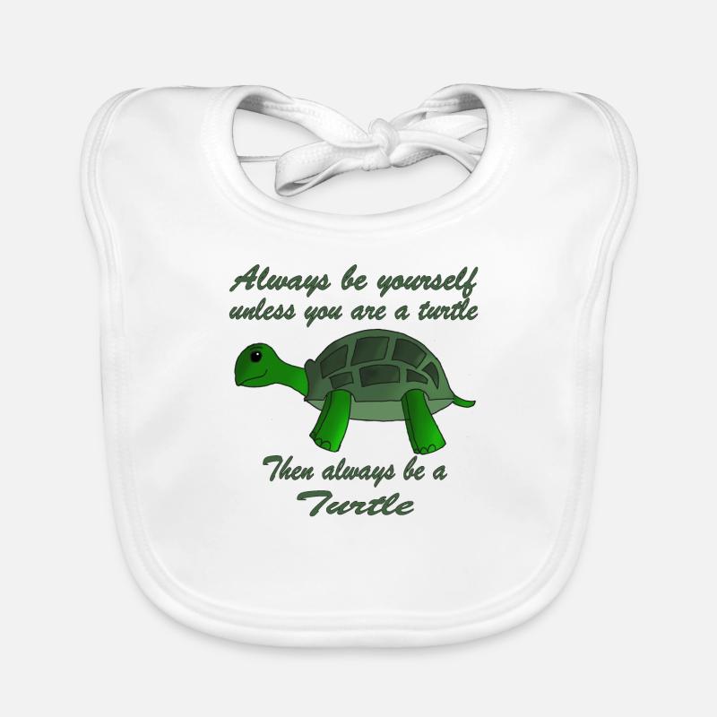 Always be a Turtle | turtle - Organic Baby Bibs - white