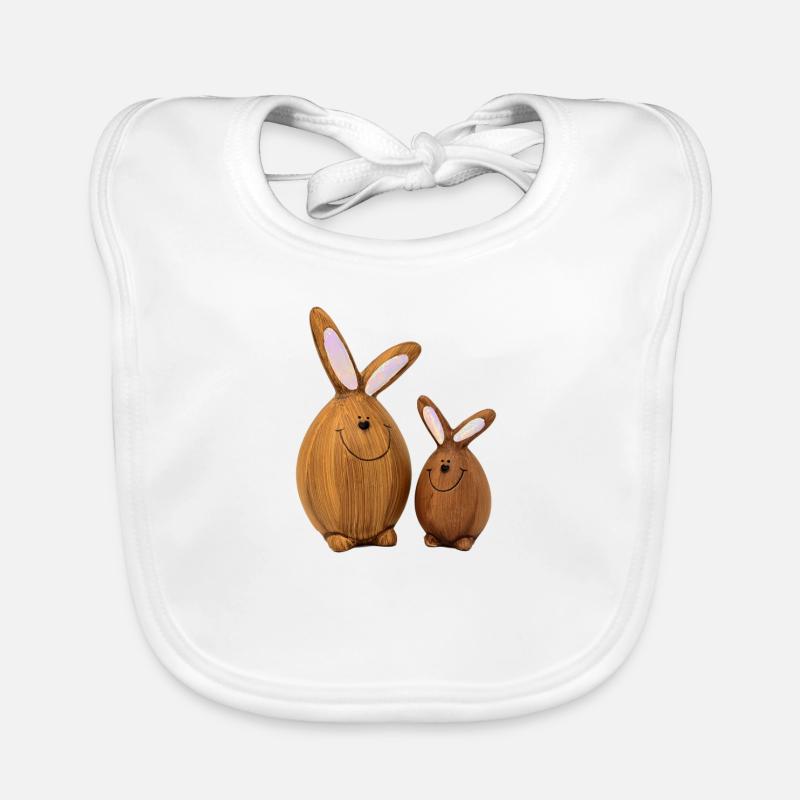 Deux petits lapins de Pâques Bavoir bio Bébé