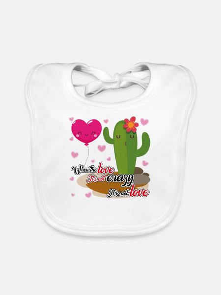 LOve crazy - Organic Baby Bibs - white - Front