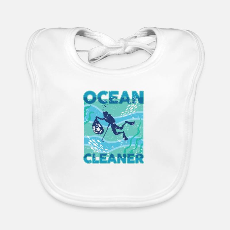 Ocean Cleaner environmental protection divers Organic Baby Bibs