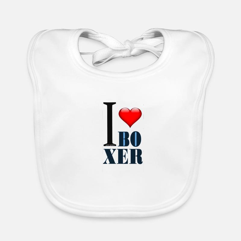Boxer logo J'aime boxer Bavoir bio Bébé