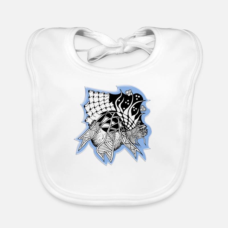 Zentangle Glas patterncontest - Baby Bio-Lätzchen - Weiß