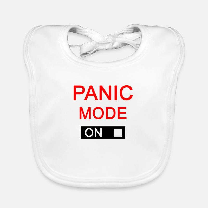 Panic Mode on Panik Angst Modus Flucht Flüchten Baby Bio-Lätzchen