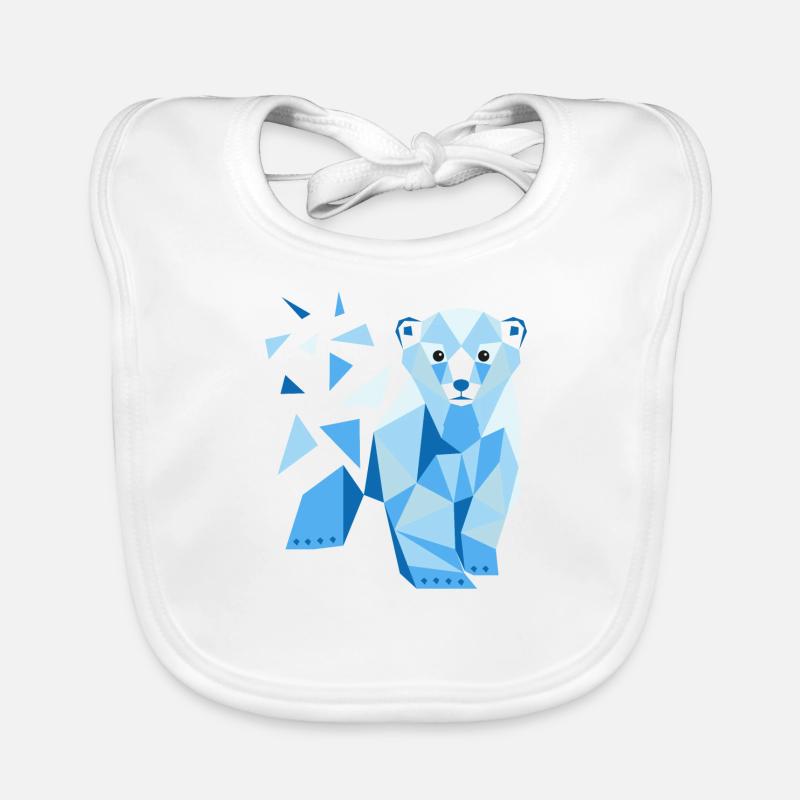 Polygon Eisbär Low Poly Eisbär Baby Bio-Lätzchen