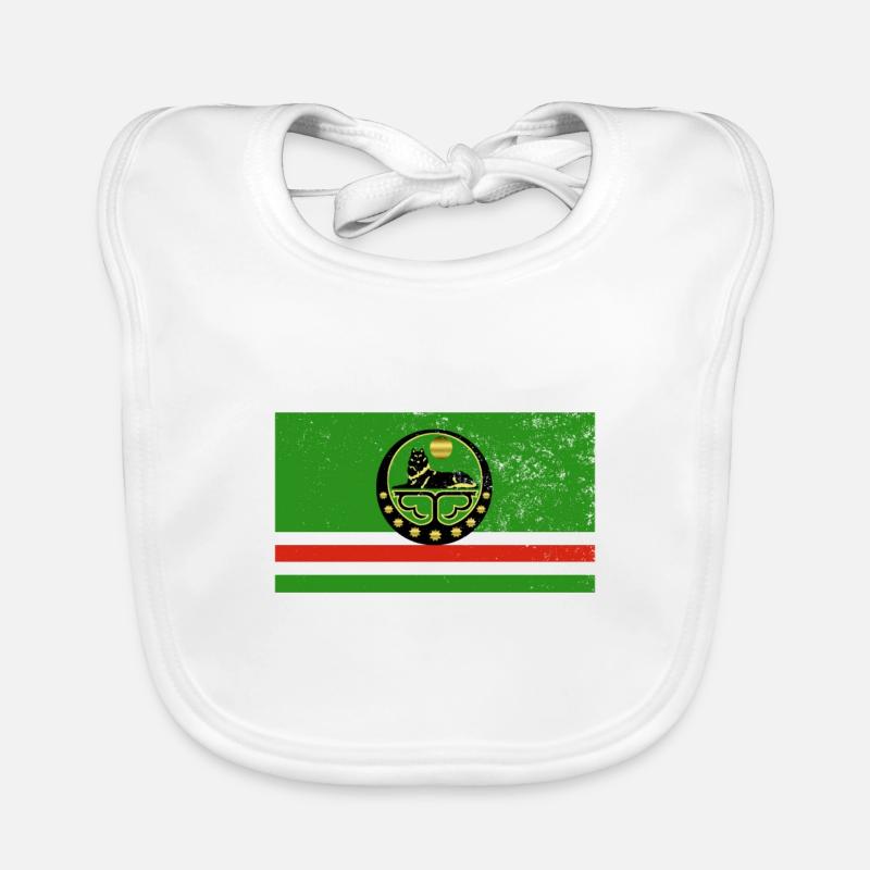 Chechnya Chechen flag vintage effect Organic Baby Bibs