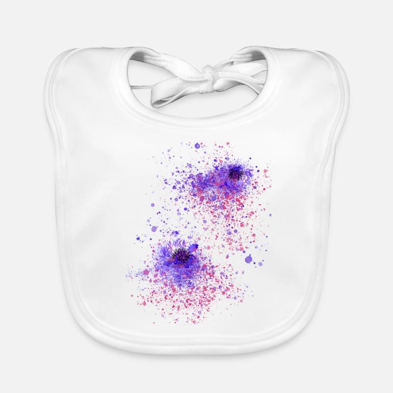 blume,floral, graffiti,malerei,aquarell,abstrakt - Baby Bio-Lätzchen - Weiß
