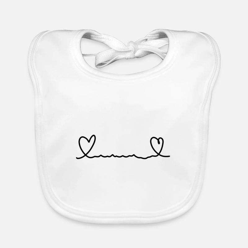 Ligne de cœur à deux cœurs Bavoir bio Bébé