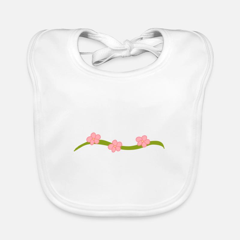 Ligne de fleurs à trois fleurs Branche rose Bavoir bio Bébé