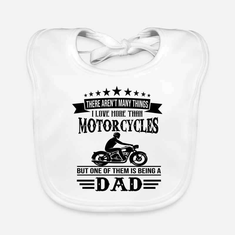motorcycles dad - Baby Bio-Lätzchen - Weiß