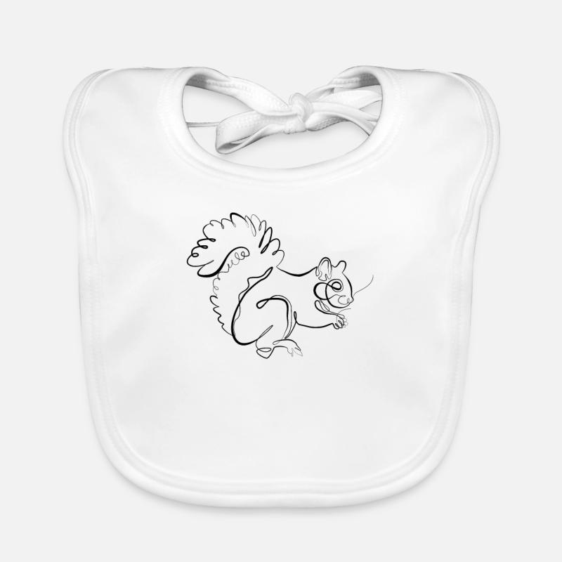 Eichhörnchen - one line drawing Baby Bio-Lätzchen