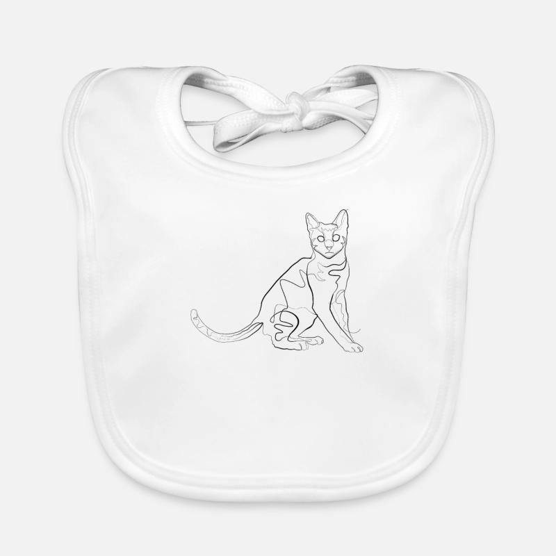 Chat - one line drawing Bavoir bio Bébé