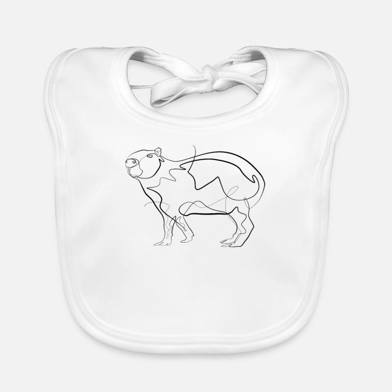 Capybara Wasserschwein - one line drawing Baby Bio-Lätzchen