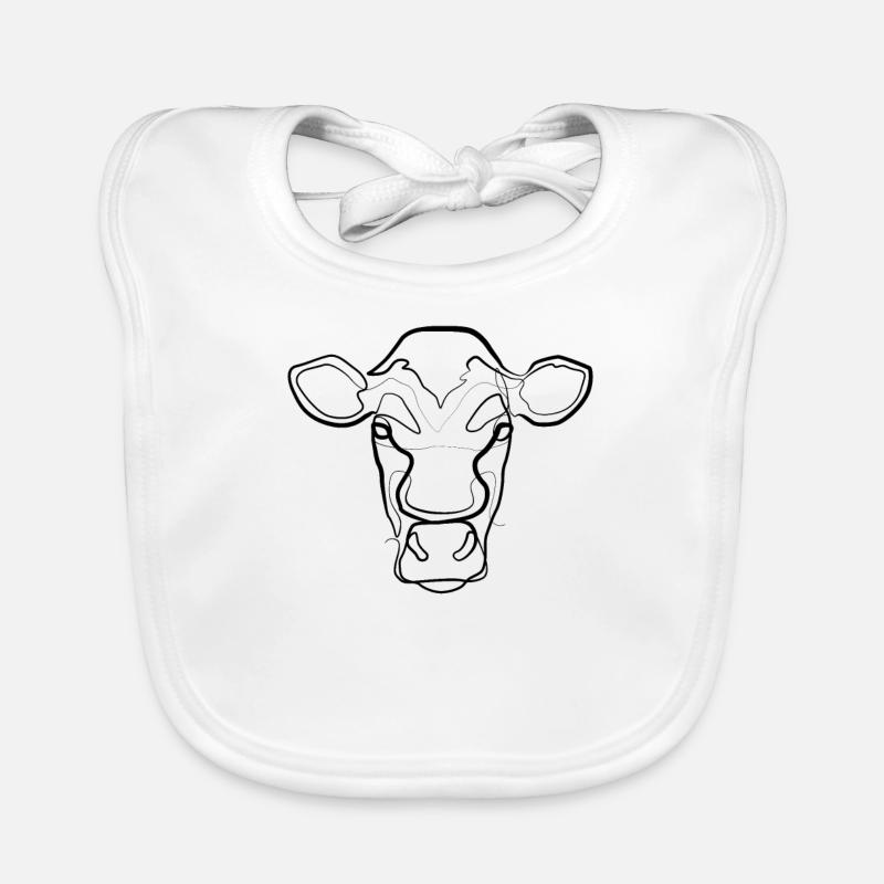 Kuh - one line drawing Baby Bio-Lätzchen