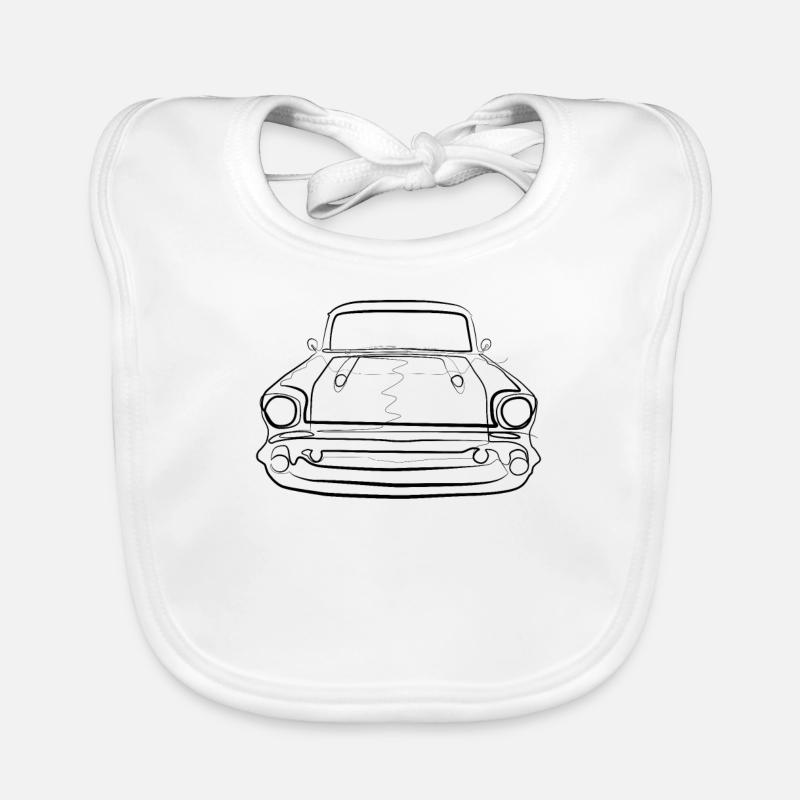 Oldtimer - one line drawing Baby Bio-Lätzchen