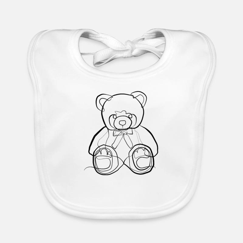 Teddybär - one line drawing Baby Bio-Lätzchen