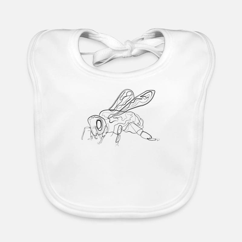 Abeille Protection de l’environnement - one line drawing Bavoir bio Bébé