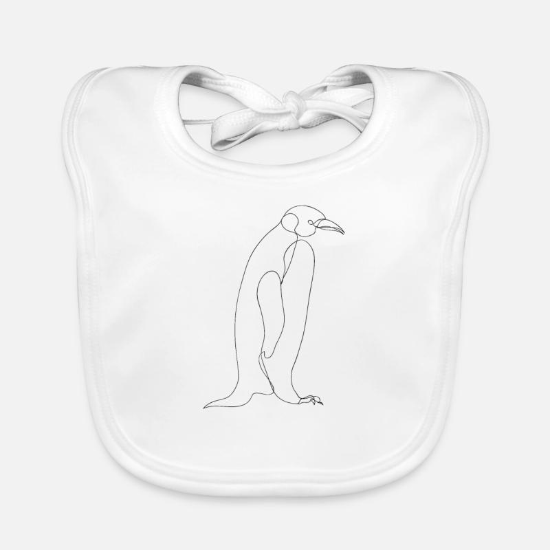 Penguin Drawing Organic Baby Bibs
