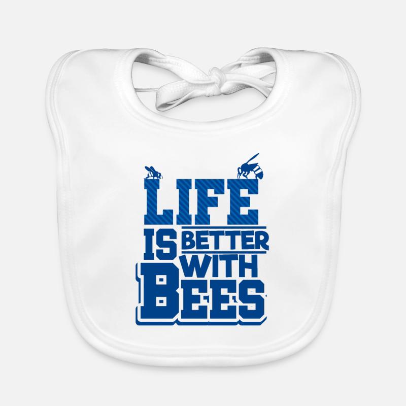 Bienen - Baby Bio-Lätzchen - Weiß