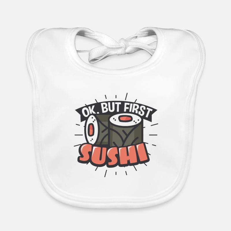 Sushi - Bavoir bio Bébé - blanc