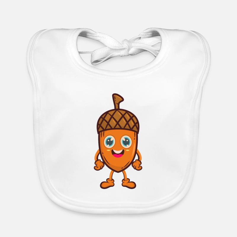 Acorn oak tree comic Organic Baby Bibs