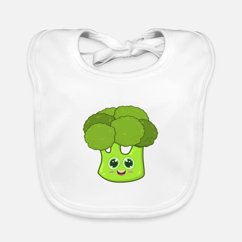 brocoli - Bavoir bio Bébé - blanc