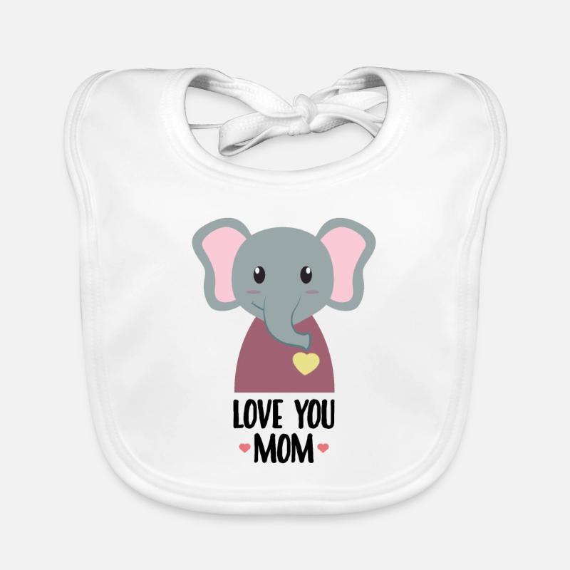 Je t’aime Maman - Éléphant Bavoir bio Bébé