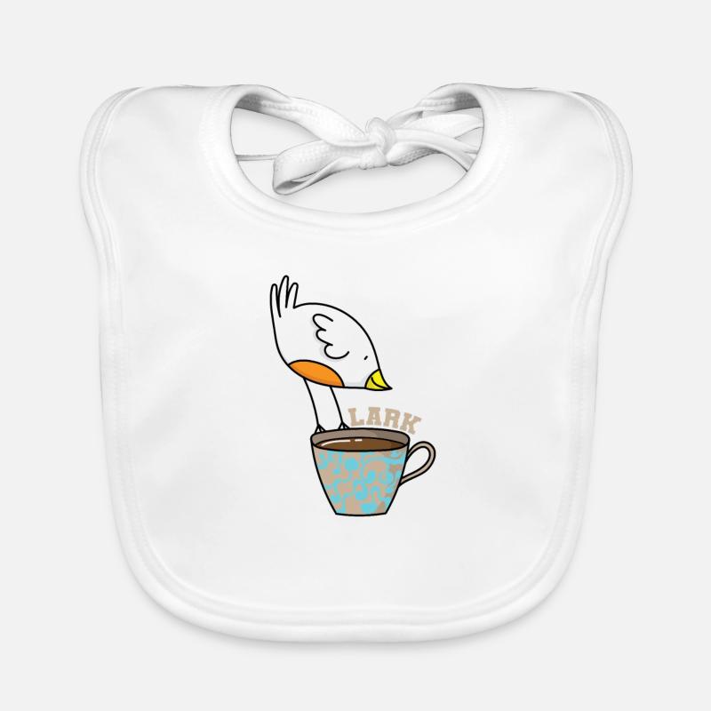Lark sleep type early riser bird with coffee Organic Baby Bibs