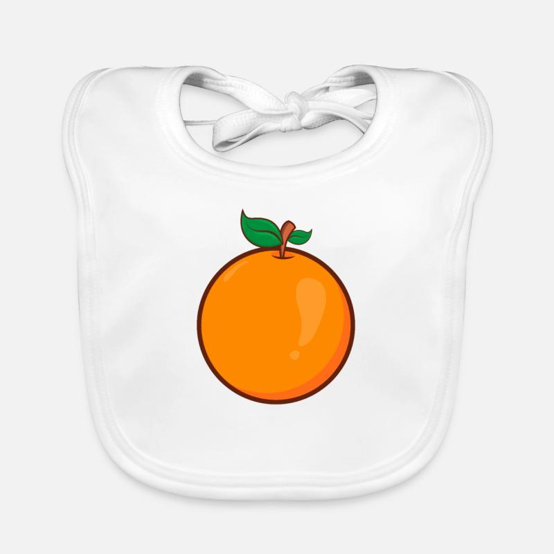 Orange - Bavoir bio Bébé - blanc