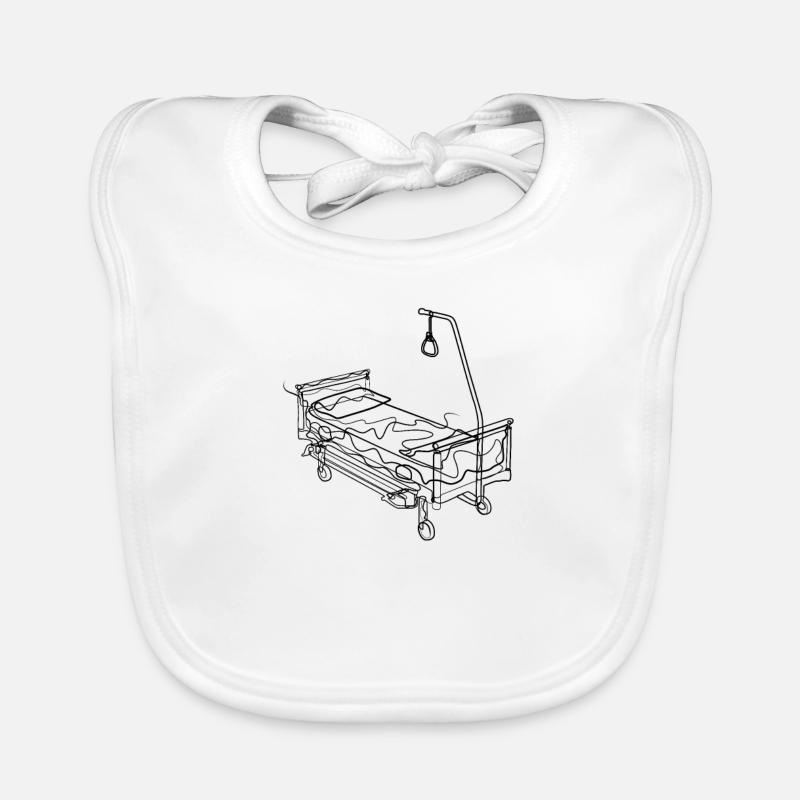 Medical bed - one line drawing Organic Baby Bibs
