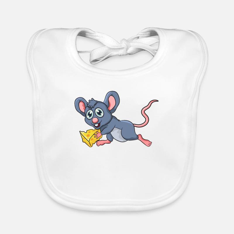 Mouse with cheese Organic Baby Bibs