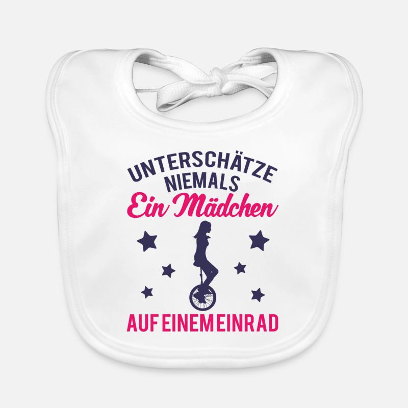 Einrad Einradfahrer Spruch Mädchen Geschenk Baby Bio-Lätzchen
