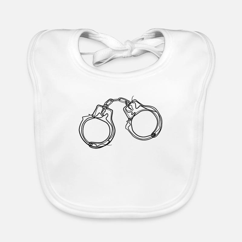 Handschellen - one line drawing Baby Bio-Lätzchen