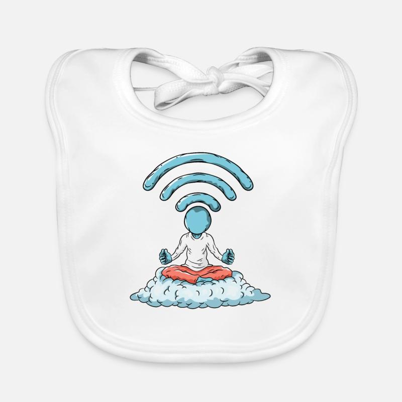 Ordinateur Nerd WiFi Bavoir bio Bébé