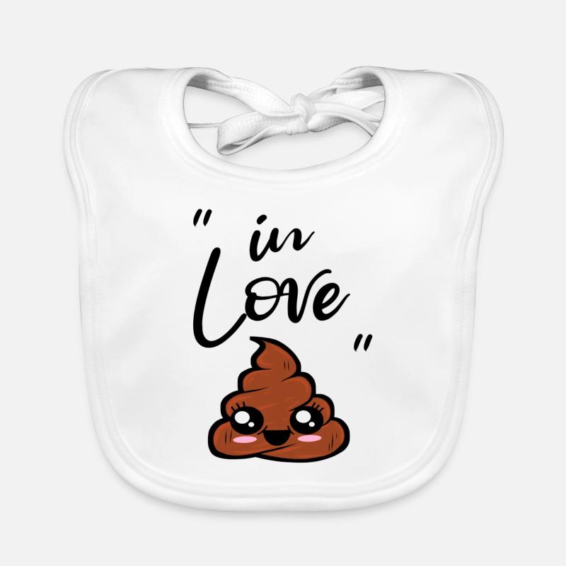 caca kawaii - Bavoir bio Bébé - blanc