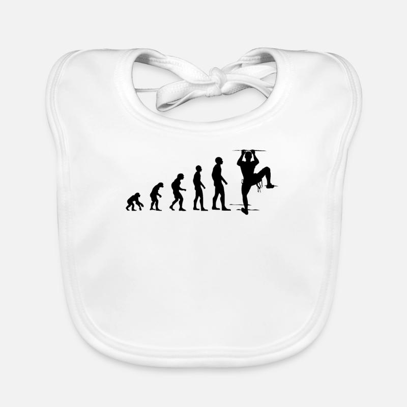 Klettern Evolution Lustig Bergsteigen Geschenk Baby Bio-Lätzchen