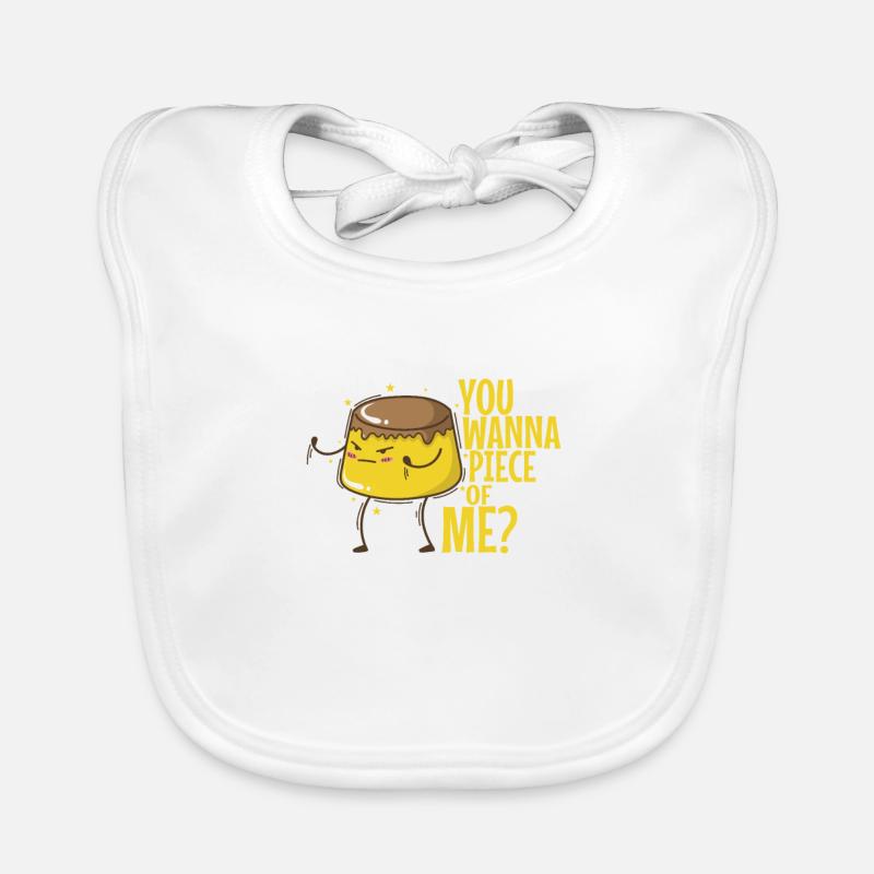 Vanille Pudding mit Schokosoße Dessert Baby Bio-Lätzchen