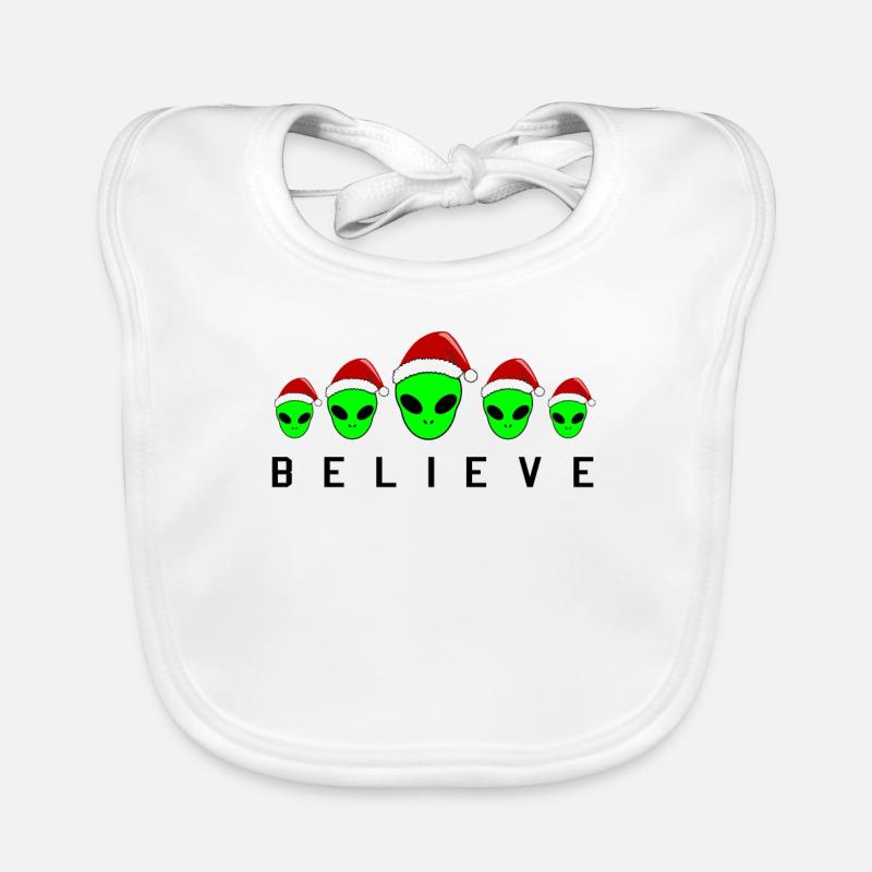 Glaube an Weihnachtsalien Lustiges Geschenk Baby Bio-Lätzchen