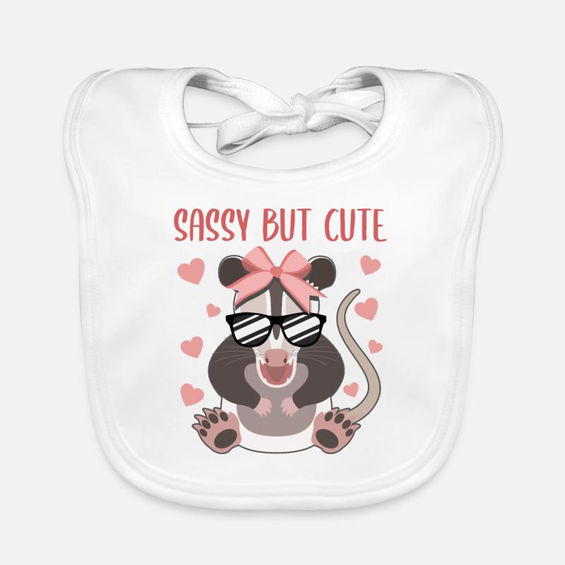 Opossum Liebe Mädchen Süßes Design Baby Bio-Lätzchen